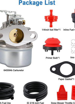 640084B Carburetor Compatible with Tecumseh 5HP MTD 632107A 632107 640084 640084A TORO 521 Snow Blower HSSK40 HSSK50 HS50 LH195SA 632107 640084 640105 640299 632107A 4&5 HP Engines