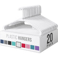 Clothes Hangers Plastic 20 Pack - White Plastic Hangers - Makes The Perfect Coat Hanger and General Space Saving Clothes Hangers for Closet - Percheros Ganchos para Colgar Ropa Hangars