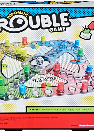 Hasbro Gaming Trouble Board Game for Kids Ages 5 and Up 2-4 Players