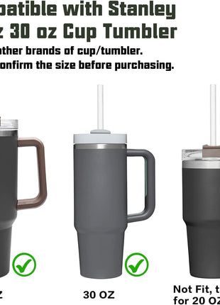 Replacement Straw Compatible with Stanley 40 oz 30 oz Cup Tumbler, 6 Pack Reusable Straw with Cleaning Brush, Plastic, Clear
