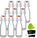 YEBODA 8oz Swing Top Bottles   Glass Beer Bottle with Airtight Rubber Seal Flip Caps for Home Brewing Kombucha, Beverages, Oil, Vinegar, Water, Soda, Kefir (9 Pack)