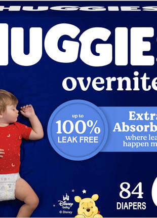 Huggies Size 6 Overnites Baby Diapers: Overnight Diapers, Size 6 (35+ lbs), 84 Ct (2 Packs of 42), Packaging May Vary