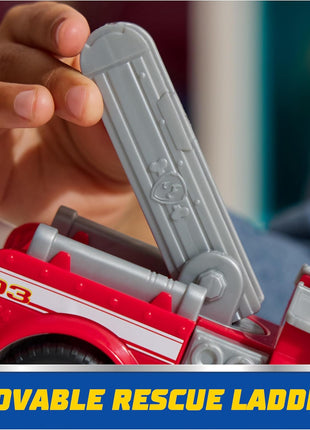 Paw Patrol, Marshall's Firetruck Toy Vehicle with Collectible Action Figure | Action Rescue Vehicle, Rolling Wheels, Movable Ladder, Pretend Play, Sustainably Minded, Kids Toys for Boys & Girls Ages 3+