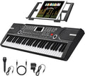 61 Key Keyboard Piano, Portable Electronic Keyboard Piano for Beginners with Speakers, Microphone, Sheet Music Stand, 100 Voices, 100 Rhythms, Digital Music Keyboard for Beginners