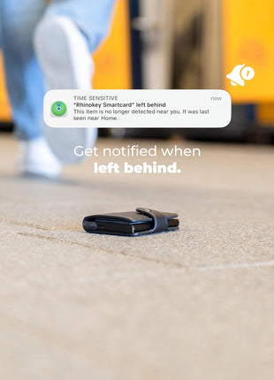 Rhinokey® Apple MFi Certified Wallet Tracker Card Works with Apple Find My (iOS Only) Slim 0.07in Rechargeable IP68 Waterproof Tracker Item Finder Credit Card Tracker for Luggage