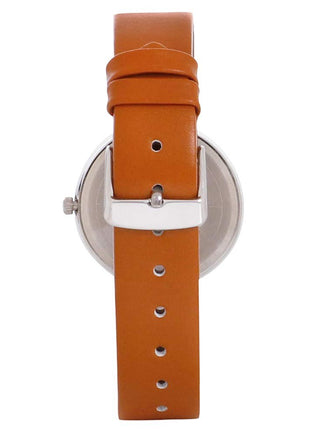 TIMEX Analog Watch for Women with Black Round Dial & Orange Leather Strap Band Water Resistant Women's Wrist Watches - TWEL11814