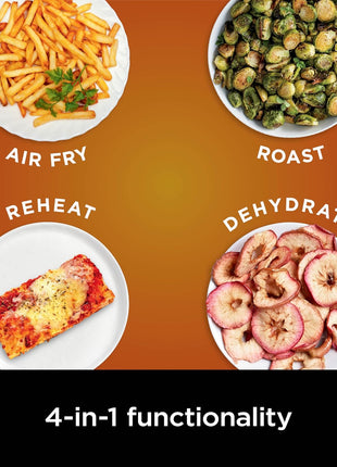 Ninja Air Fryer Pro, 5 Qt, 4-in-1, Grey, AF141 | Air fry, roast, reheat, dehydrate, 1750W, 400F max, Fits 4 lbs fries, Nonstick basket, Dishwasher-safe