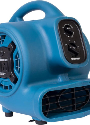 XPOWER P-230AT Mini Mighty 1/4 HP 925 CFM Centrifugal Air Mover, Carpet Dryer, Floor Fan, Blower, Stackable, Daisy Chain, for Water Damage Restoration, Janitorial, Plumbing, Home Use