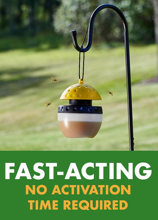 Spectracide Wasp, Hornet & Yellowjacket Trap, Hanging Wasp & Hornet Trap with a Quick-Drown Formula That Submerges & Kills Insects, 1 Count