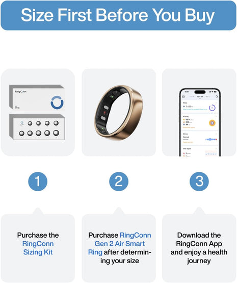 RingConn Gen 2 Air Ultra-Thin Smart Ring(Size 10, Dune Gold)