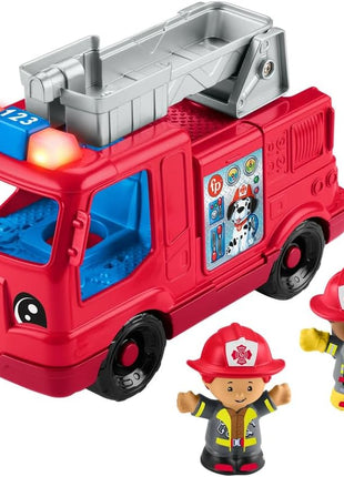 Fisher-Price Little People Fire Truck Toddler Toy | Push-Along Vehicle, Lights, Music & Sounds, 2 Figures, Preschool Kids Ages 1+ Years