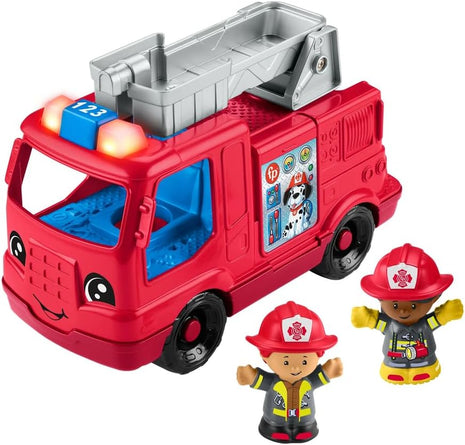 Fisher-Price Little People Fire Truck Toddler Toy | Push-Along Vehicle, Lights, Music & Sounds, 2 Figures, Preschool Kids Ages 1+ Years