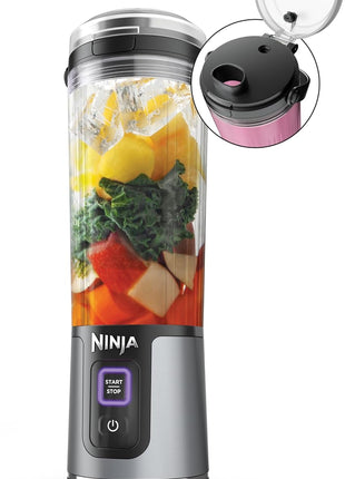 Ninja BC151BK Blast Portable Blender, Cordless, 18oz. Vessel, Personal Blender for Shakes & Smoothies, BPA Free, Leakproof Lid & Sip Spout, USB C Rechargeable, Dishwasher Safe Parts, Black