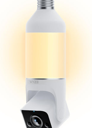 WYZE Bulb Cam - 2K HD Smart Light Bulb Security Camera with Color Night Vision, 800-Lumen Dimmable LED, 160° Wide View, Motion Detection & Siren, E26 Socket, Alexa/Google/IFTTT