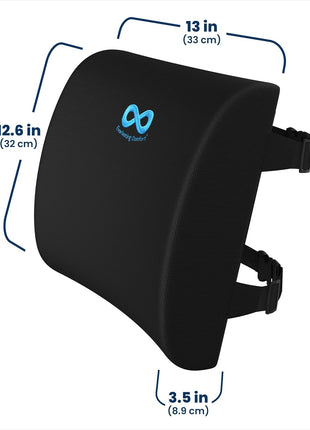 Everlasting Comfort Lumbar Support Pillow for Office Chair - Memory Foam Back Cushion for Car Seat - Promotes Better Posture, Back Pain Relief - Ideal Gaming and Desk Chairs Work and Home Essentials