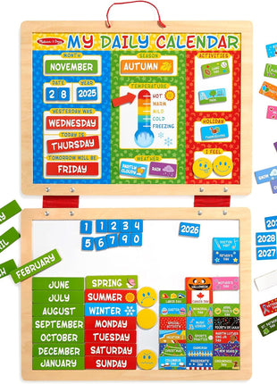 Melissa & Doug My First Daily Magnetic Calendar, Classroom Calendar for Kids Activities with Weather & Seasons, Preschool Toys for Girls & Boys Ages 4+