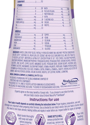 Enfamil NeuroPro Gentlease ready-to-feed baby formula, smaller proteins for easy digestion, brain-supporting DHA, prebiotic, HuMO6 blend, eases fussiness, gas, spit-up in 24hrs, 32 fl oz, 6 pack*