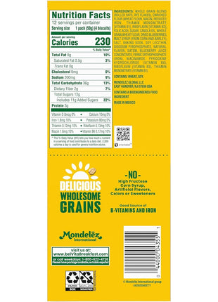 belVita Breakfast Bars Biscuits, Blueberry, Value Pack, 12 Packs (4 Biscuits Per Pack)