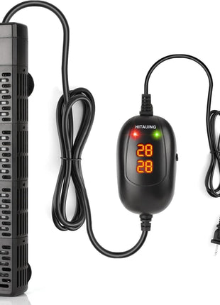 HiTauing Aquarium Heater, 50W/100W/200W/300W/500W Submersible Fish Tank Heater with Over-Temperature Protection and Automatic Power-Off When Leaving Water for Saltwater and Freshwater