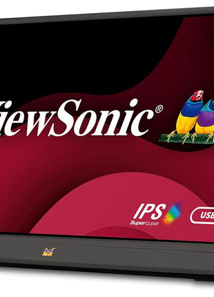 ViewSonic VA1655 15.6 Inch 1080p FHD IPS Portable Monitor with Built-in Stand, 60W USB C, Mini HDMI, Protective Case and Speakers for PC, Mac, Gaming Consoles, Phones