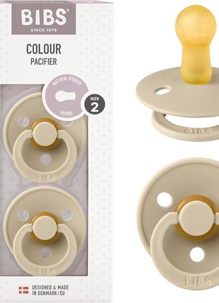 BIBS Pacifiers Colour Collection | Natural Rubber Baby Pacifier | Set of 2 BPA-Free Soothers | Made in Denmark | 0+ Months (Pack of 2) | Dusty Blue/Steel Blue