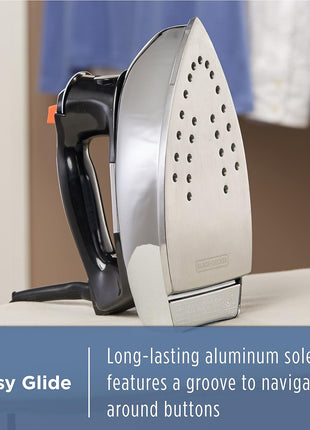 BLACK+DECKER Classic Steam Iron with Aluminum Soleplate