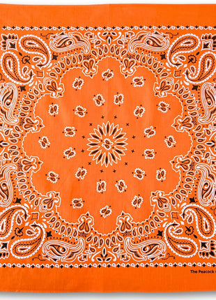 The Peacock Crew Red Bandana for Men and Women in Premium Soft Cotton – Classic Western Cowboy Paisley Scarf, Versatile Headband or Neck Accessory, Gift Kraft Packaging