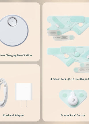Owlet Dream Sock Smart Wearable Baby Monitor Tracks Heart Rate & Oxygen in Real Time Parents Receive Alerts, Sleep Insights & More via App - Mint