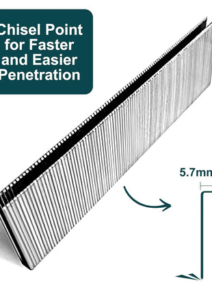 18 Gauge Norrow 1/4 inch Crown Staples 304 Stainless Steel 18 GA Staples for Pneumatic, Electric Stapler (1-1/2 inch)