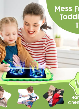 Teriph LCD Writing Tablet for Kids, Colorful Toddlers Toys Drawing Board, Educational Kid Toys, Doodle Pad Dinosaur Toy for 3 4 5 6 7 8 Year Old Boys Girls Birthday Party Xmas,8.5inch & Green