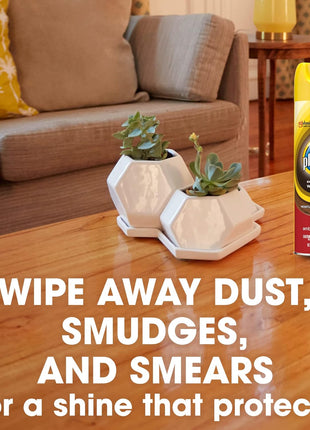 Pledge Moisturizing Wood Oil, Furniture Reviving and Protecting Conditioner and Dusting Spray, Revitalizes Wood, Sealed Leather and Laminate, Made with Mineral Oils - Amber & Argan Scent, 9.7oz