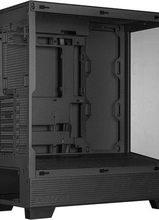 ASUS A31 Black ATX Mid-Tower Gaming Case, Dual Tempered Glass, Frameless, BTF Hidden Connectors, 360 AIO Support, Angled Base, ARGB, Optimized Airflow, Seamless Cable Management, 2 Year Warranty