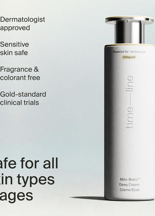 Timeline MitopureTM - Dewy Cream Lightweight Moisturizer With Peptides to Hydrate, Plump & Protect Dry Skin - 1.7 Fl Oz