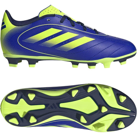 adidas Unisex-Kids Goletto IX Firm Ground/Multi Ground Soccer, Lucid Blue/Lucid Lemon/Dark Blue, 1