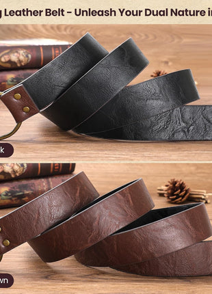 Berenlu 3 PCS Renaissance Accessories, Viking Belt, Medieval Vintage Belt Pouch & Leather Bracers for Halloween LARP Cosplay