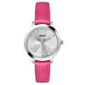 Helix by Timex Analog Watch for Women with Silver Round Dial & Pink Leather Strap Band Water Resistant Women's Wrist Watches - TW022HL29