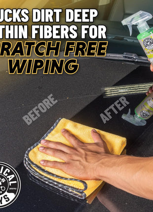 Chemical Guys Professional Grade Premium Microfiber Towels for Cars, Gold, 16 inch x 16 inch, Ultra-Soft and Scratch-Free Car Detailing Cloths for Trucks, Motorcycles, and More - 3 Pack