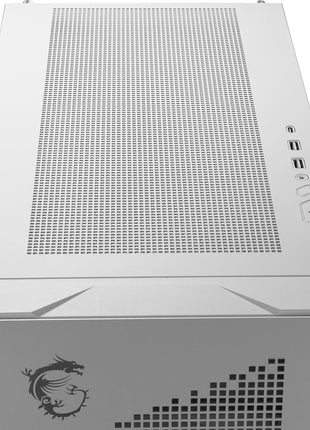 MSI MPG Velox 300R Airflow PZ White - Mid-Tower Gaming PC Case - Tempered Glass Side Panel - 2 x 160 mm Dual Layer Blades Fans - Liquid Cooling Support up to 360mm Radiator - Mesh Panel for Airflow