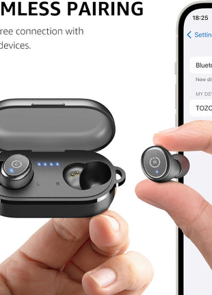 TOZO T10 Wireless Earbuds Bluetooth 5.3 Headphones, App Customize EQ, Ergonomic Design, 55H Playtime, Wireless Charging Case, IPX8 Waterproof Sound in-Ear Headset, New Version