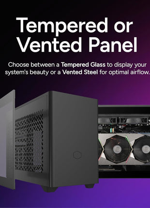 Cooler Master NR200P V2 Mini-ITX PC Case Ready, SFX Fit PSU Ready to Install, 280mm AIO Support, 357mm Vertical GPU Mount, Designed Ready Nvidia RTX 5090 | AMD RX 9070 XT, Tempered Glass, DIY