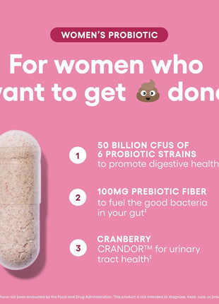 Physician's CHOICE Probiotics for Women   PH Balance, Digestive, UT, & Feminine Health   50 Billion CFU   6 Unique Strains for Her   Organic Prebiotics, Cranberry Extract+   Women Probiotic   30 CT
