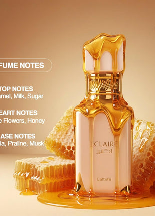 Lattafa Eclaire - Vanilla, Caramel, Sweet, Floral - Eau de Parfum Long-Lasting Fragrance for Women, 3.40 Ounce / 100 ml