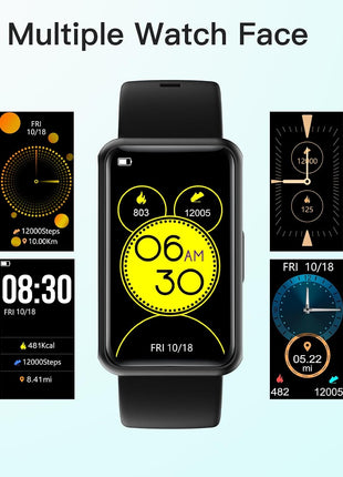 HUAKUA Fitness Tracker No Bluetooth No APP No Phone Needed, Fitness Watch for Men Women Parents IP68 Waterproof with Full Touch Screen Steps Calories Counter Sleep Tracker Alarm Clocks (Black)