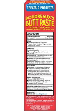 Boudreaux's Butt Paste Max Strength Diaper Rash Cream for Baby, Ointment With Zinc Oxide, 4 oz Tube