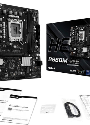 ASRock B860M H2 DDR5 up to 8333+ (OC) MHz 128GB M.2 B860 LGA1851 Micro ATX Motherboard Intel Core Ultra (Series 2) BIOS Flashback SATA3 6.0 Gb/s