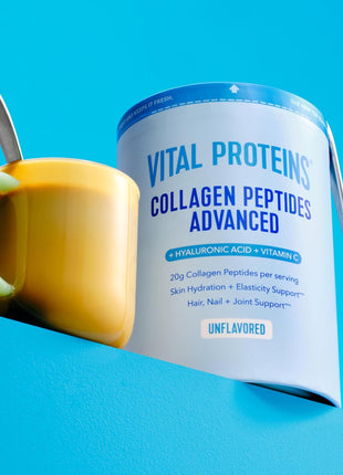 Vital Proteins Collagen Peptides Powder Advanced, Unflavored, 20oz | Hyaluronic Acid & Vitamin C, Supports Hair Skin & Nails, Collagen Peptides, 27 Servings