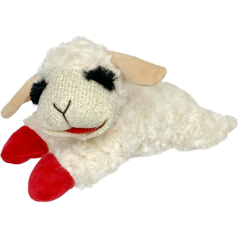 Multipet Lamb Chop Dog Plush Toy - Squeaky Dog Toy for Small & Medium Dogs - Extra Soft Plush Dog Toy - Stuffed Animal Dog Toy for Cuddling & Playing - Cute Pet Toy (10  inch, Cream, 5 Squeakers)