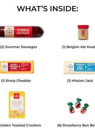 Hickory Farms Farmhouse Meat & Cheese Food Gift Basket (Small) - Box Set | Charcuterie Board Food | Summer Sausage | Father's Day | Mother's Day | Easter | Christmas | Holiday | Housewarming | Gourmet | Sympathy | Care Package