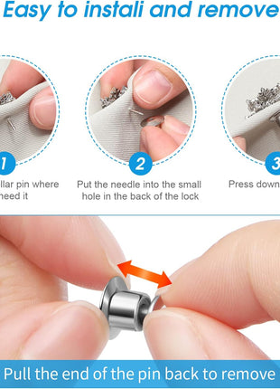 40PCS Locking Pin Back Locking Pin Keeper Clasp, Metal Pin Backing for Brooch Enamel Lapel Pin Lock