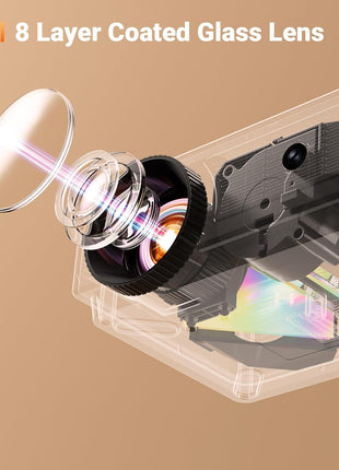 Mini Projector for iPhone - Portable Outdoor Movie Projector, HD 1080P Supported Video Projector for HomeTheater Compatible with iOS/Android Phone/Tablet/Laptop/PC/TV Stick/Box/USB Drive/DVD